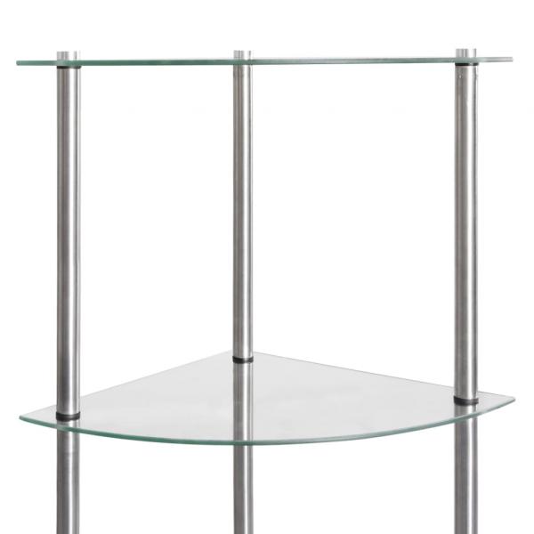 Regal mit 6 Ablagen Transparent 30x30x160 cm Hartglas