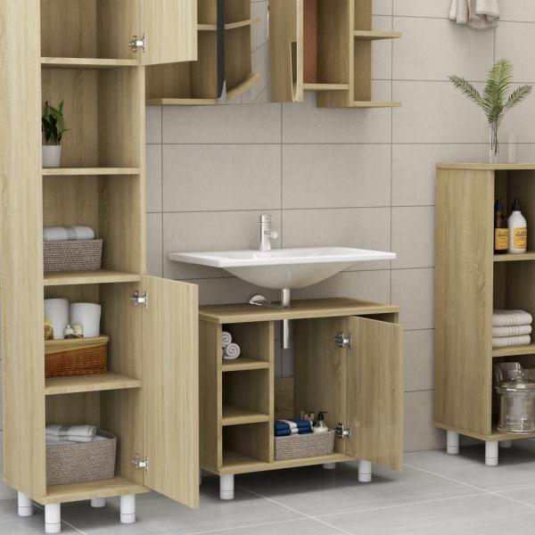 Badezimmerschrank Sonoma-Eiche 60x32x53,5 cm Holzwerkstoff