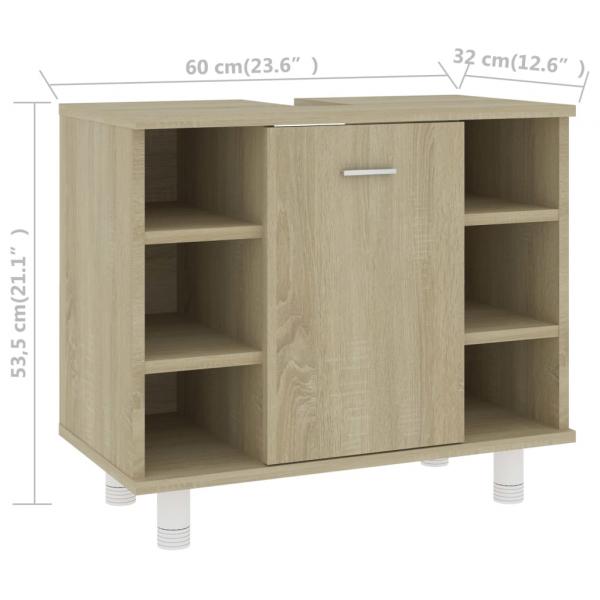 Badezimmerschrank Sonoma-Eiche 60x32x53,5 cm Holzwerkstoff