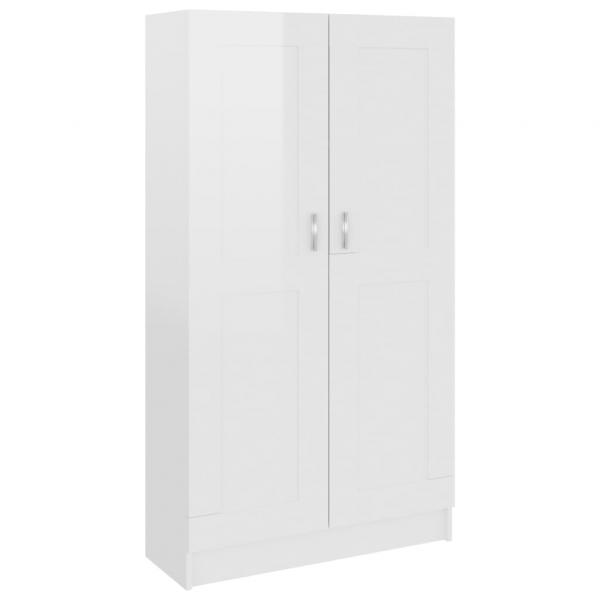 Bücherschrank Hochglanz-Weiß 82,5x30,5x150 cm Holzwerkstoff