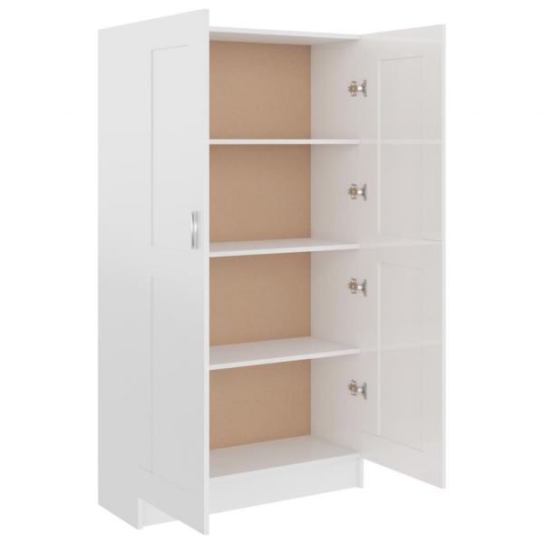 Bücherschrank Hochglanz-Weiß 82,5x30,5x150 cm Holzwerkstoff