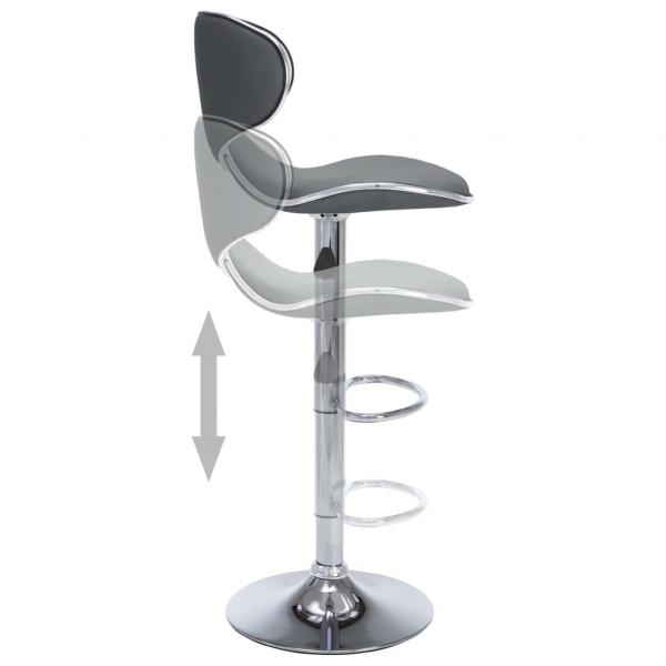 Barhocker 2 Stk. Grau Kunstleder 