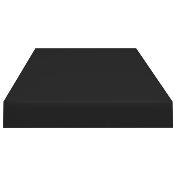 Schweberegale 2 Stk. Schwarz 60x23,5x3,8cm MDF