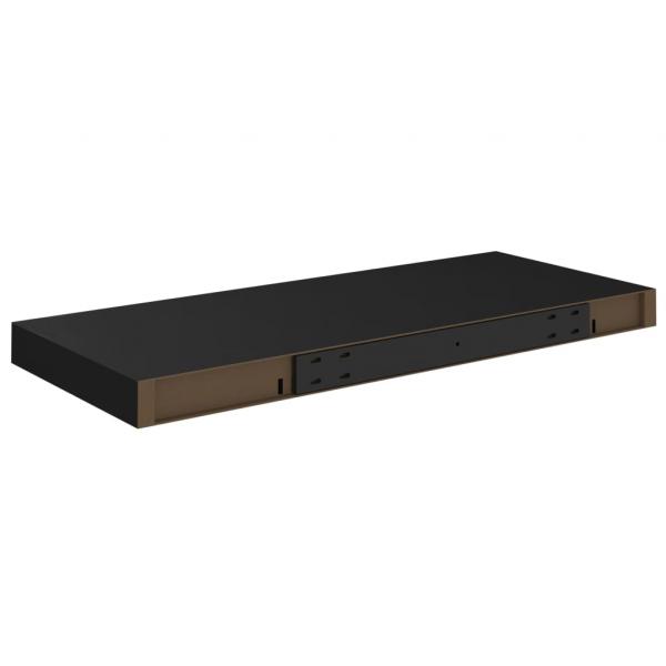 Schweberegale 2 Stk. Schwarz 60x23,5x3,8cm MDF