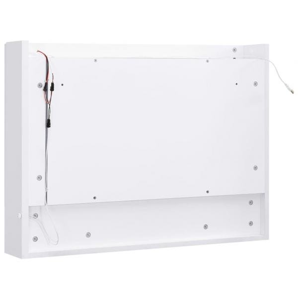 LED-Bad-Spiegelschrank Weiß 80x15x60 cm MDF