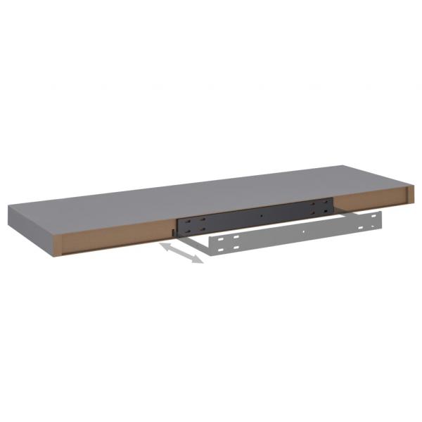 Schweberegale 2 Stk. Grau 80x23,5x3,8 cm MDF