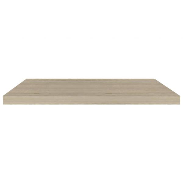 Schweberegale 2 Stk. Eiche-Optik 80x23,5x3,8 cm MDF