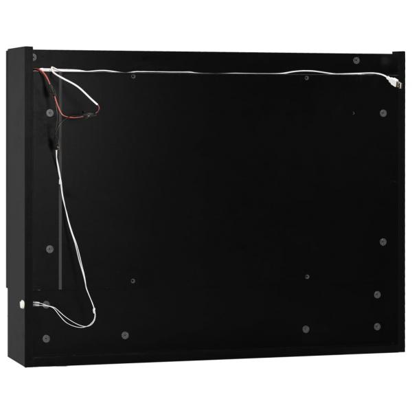 LED-Spiegelschrank fürs Bad Schwarz 80x15x60 cm MDF