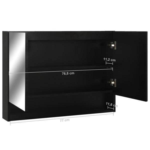 LED-Spiegelschrank fürs Bad Schwarz 80x15x60 cm MDF