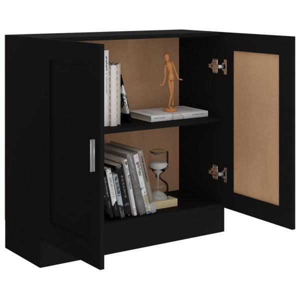 Bücherschrank Schwarz 82,5x30,5x80 cm Holzwerkstoff