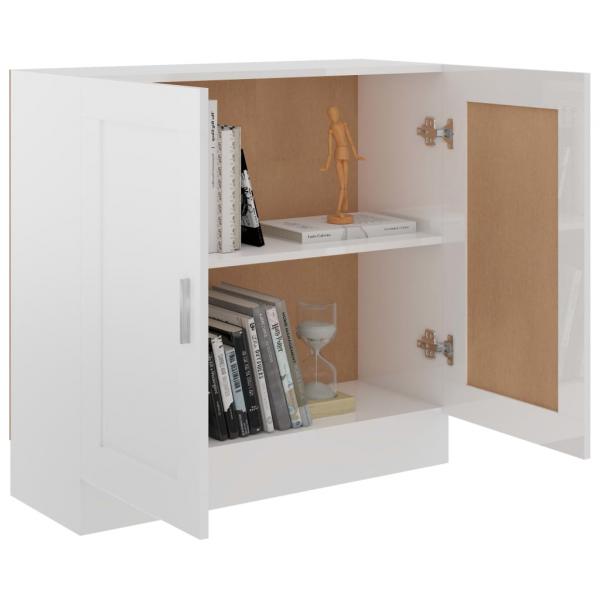 Bücherschrank Hochglanz-Weiß 82,5x30,5x80 cm Holzwerkstoff