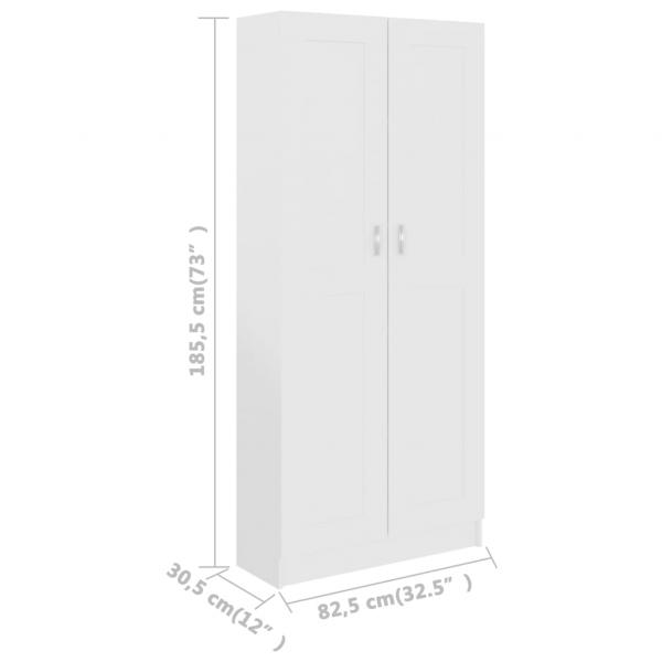 Bücherschrank Weiß 82,5x30,5x185,5 cm Holzwerkstoff