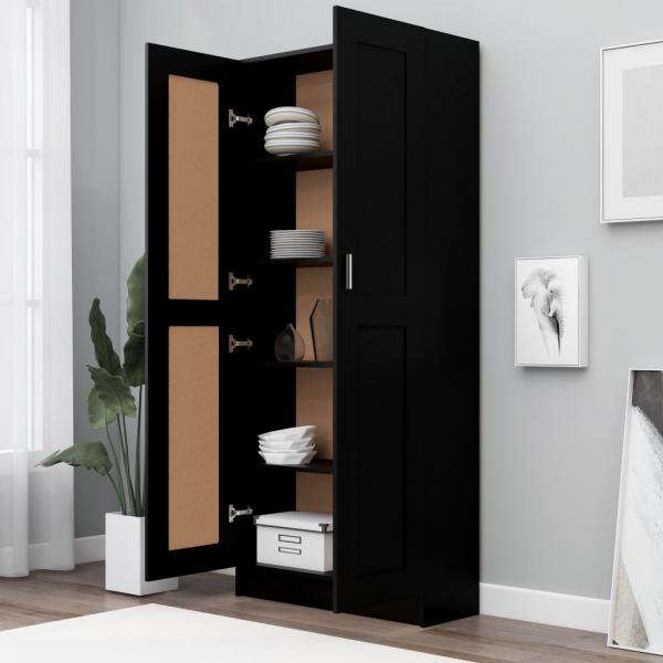 Bücherschrank Schwarz 82,5x30,5x185,5 cm Holzwerkstoff