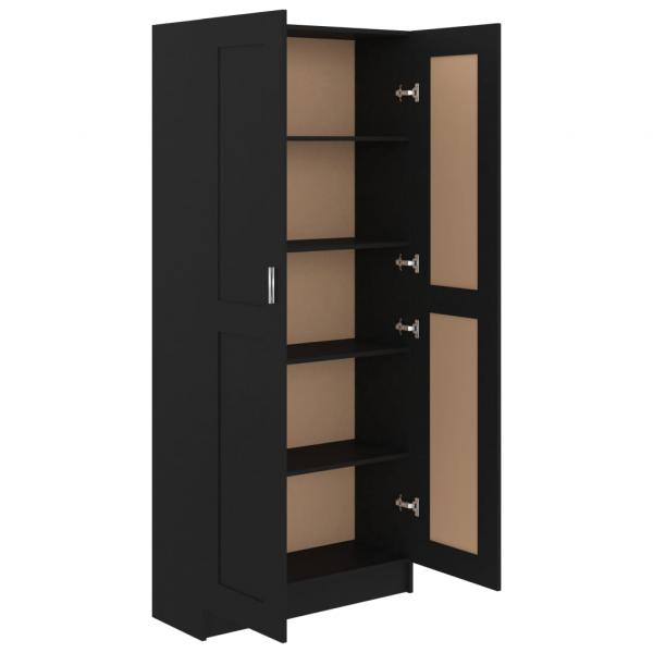 Bücherschrank Schwarz 82,5x30,5x185,5 cm Holzwerkstoff