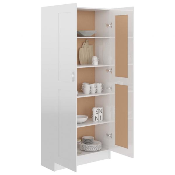 Bücherschrank Hochglanz-Weiß 82,5x30,5x185,5 cm Holzwerkstoff