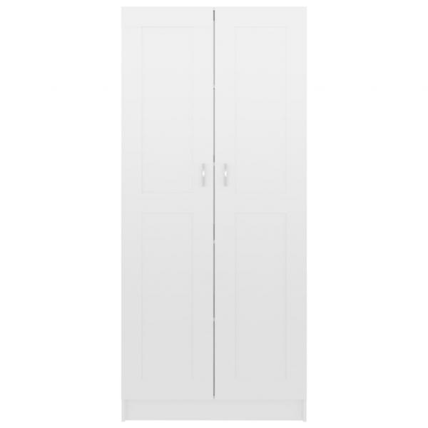 Bücherschrank Hochglanz-Weiß 82,5x30,5x185,5 cm Holzwerkstoff