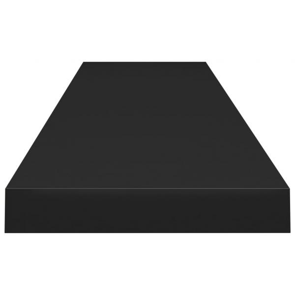 Schweberegale 2 Stk. Schwarz 120x23,5x3,8 cm MDF