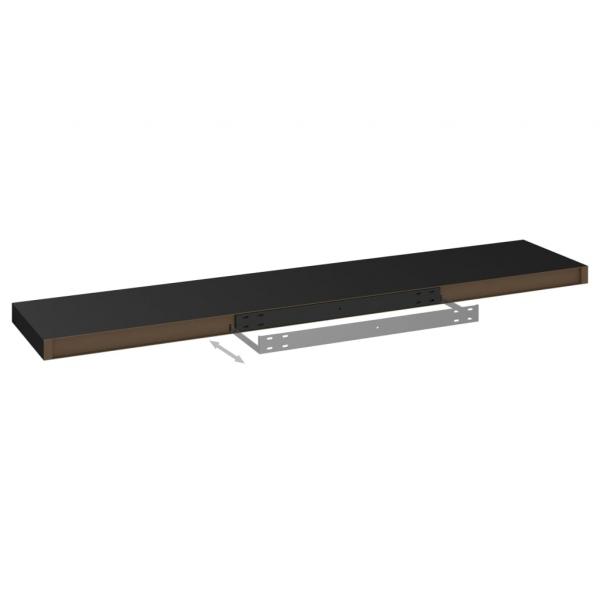 Schweberegale 2 Stk. Schwarz 120x23,5x3,8 cm MDF