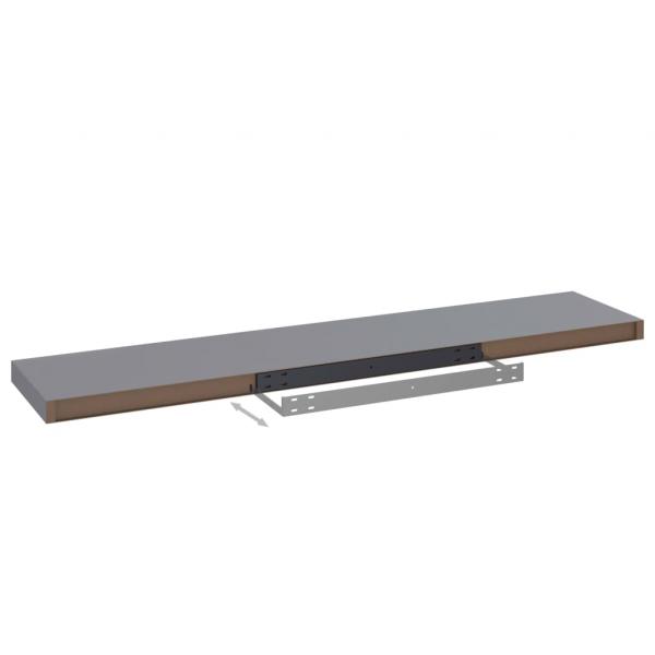 Schwebende Wandregale 2 Stk. Grau 120x23,5x3,8 cm MDF