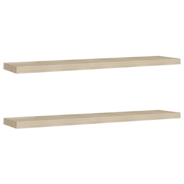 Schwebende Wandregale 2 Stk. Eichefarben 120x23,5x3,8 cm MDF