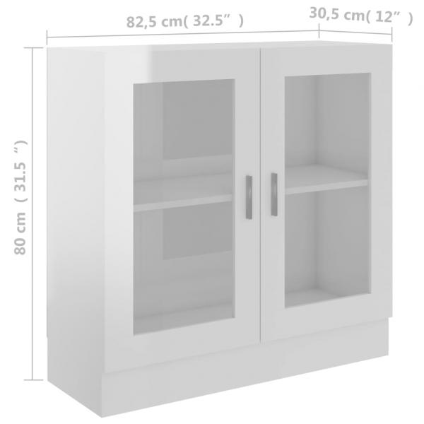 Vitrinenschrank Hochglanz-Weiß 82,5x30,5x80 cm Holzwerkstoff