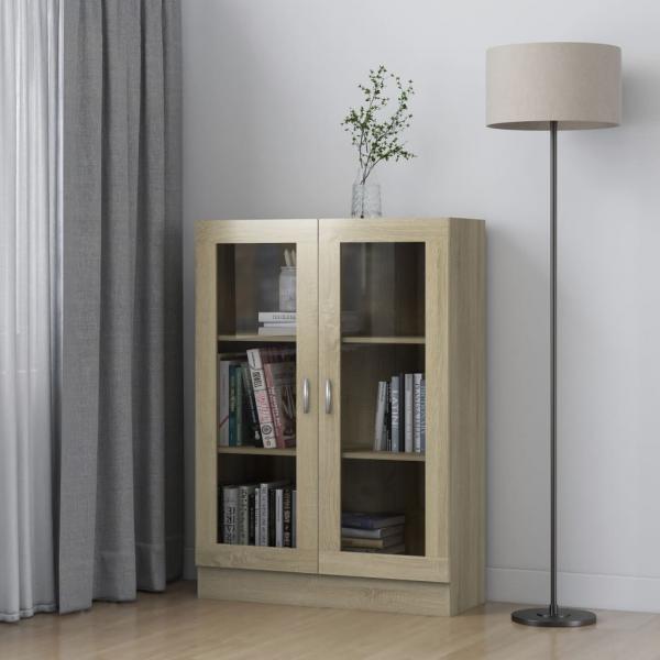 ARDEBO.de - Vitrinenschrank Sonoma-Eiche 82,5x30,5x115 cm Holzwerkstoff