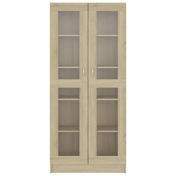 Vitrinenschrank Sonoma-Eiche 82,5x30,5x185,5 cm Holzwerkstoff