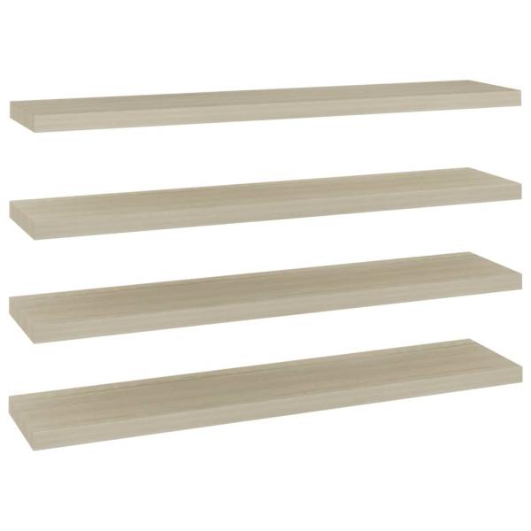 Schweberegale 4 Stk. Eichen-Optik 120x23,5x3,8 cm MDF