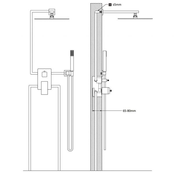 Duschsystem Edelstahl 201 Silbern