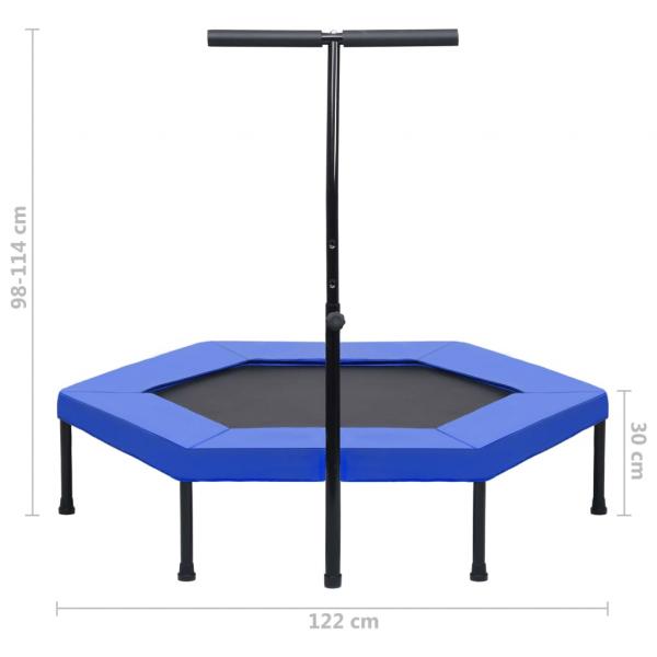 Fitness Trampolin mit Griff Sicherheitspolster Sechseck 122 cm