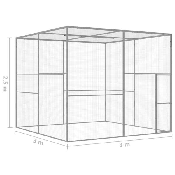 Katzenkäfig 3x3x2,5 m Verzinkter Stahl