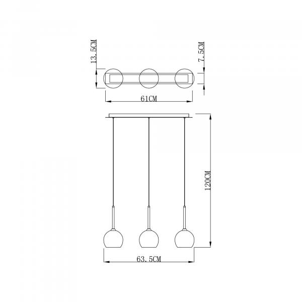 DEKO-LIGHT Bunda Pendelleuchte, 220-240V AC/50-60Hz, G9, 3x max. 28,00 W, silberfarben (342115)