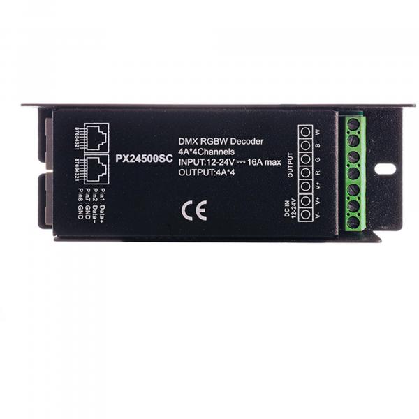 DEKO-LIGHT R-DMX 3+1 Controller, Dimmer, spannungskonstant, dimmbar: DMX512, 12-24V DC, 16 A, schwarz (843273)