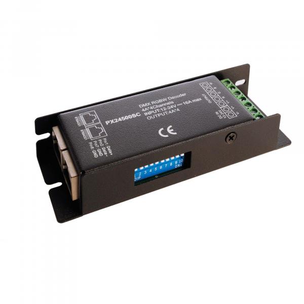 DEKO-LIGHT R-DMX 3+1 Controller, Dimmer, spannungskonstant, dimmbar: DMX512, 12-24V DC, 16 A, schwarz (843273)