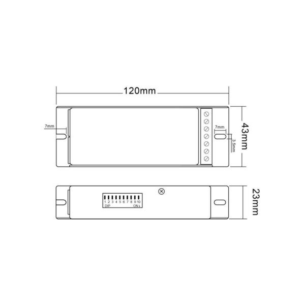 DEKO-LIGHT R-DMX 3+1 Controller, Dimmer, spannungskonstant, dimmbar: DMX512, 12-24V DC, 16 A, schwarz (843273)