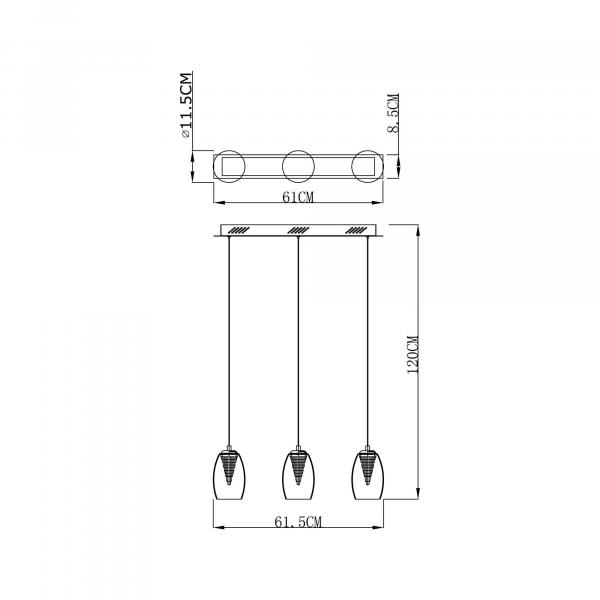 DEKO-LIGHT Electra Pendelleuchte, 220-240V AC/50-60Hz, 12,00 W / 16,50 W, silberfarben (342117)