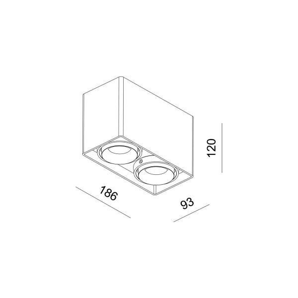 DEKO-LIGHT Mona II Deckenaufbauleuchte, 220-240V AC/50-60Hz, GU10, 2x max. 50,00 W, weiß (348004)