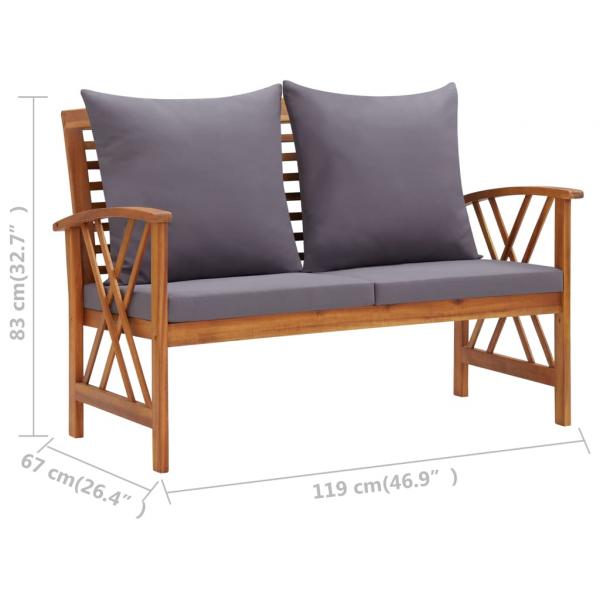 4-tlg. Garten-Lounge-Set mit Auflagen Massivholz Akazie