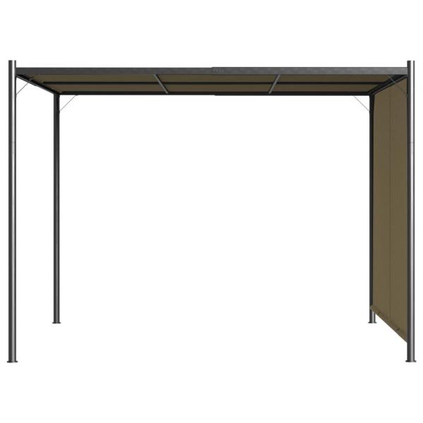 Gartenpergola mit Ausziehbarem Dach 3x3 m Taupe 180 g/m²