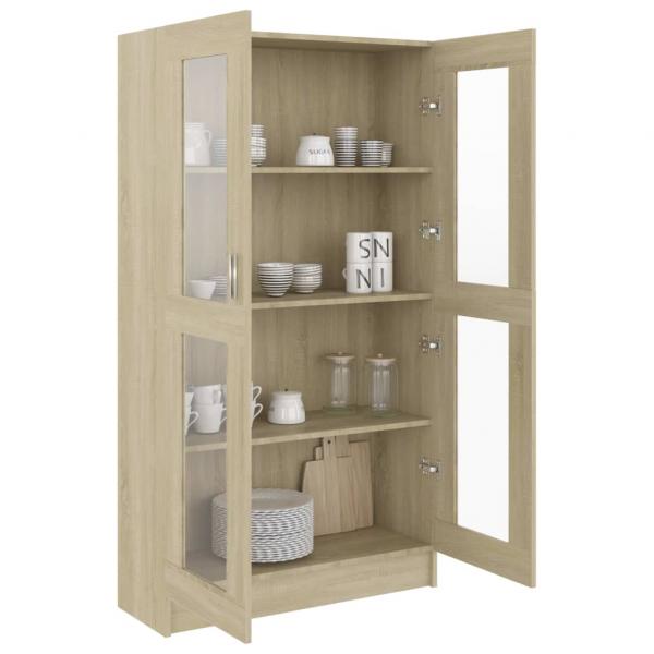 Vitrinenschrank Sonoma-Eiche 82,5x30,5x150 cm Holzwerkstoff