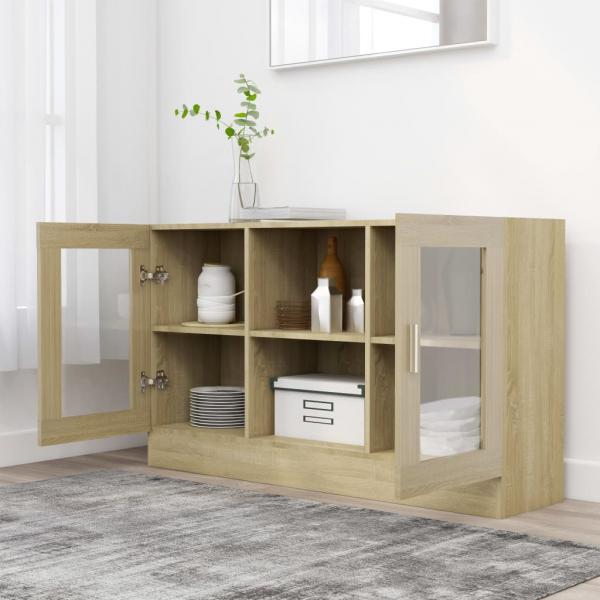 Vitrinenschrank Sonoma-Eiche 120x30,5x70 cm Holzwerkstoff