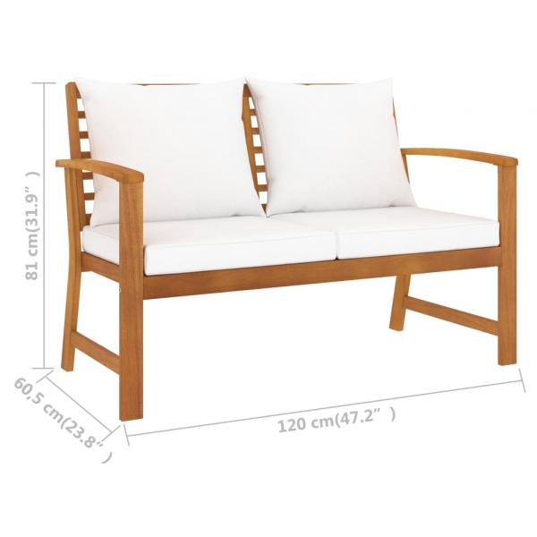 5-tlg. Garten-Lounge-Set mit Auflagen Massivholz Akazie