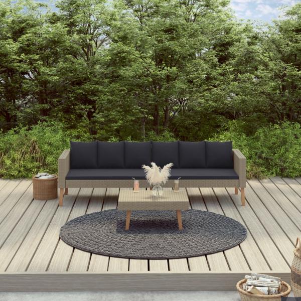 ARDEBO.de - 2-tlg. Garten-Lounge-Set mit Auflagen Poly Rattan Beige