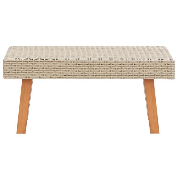 2-tlg. Garten-Lounge-Set mit Auflagen Poly Rattan Beige