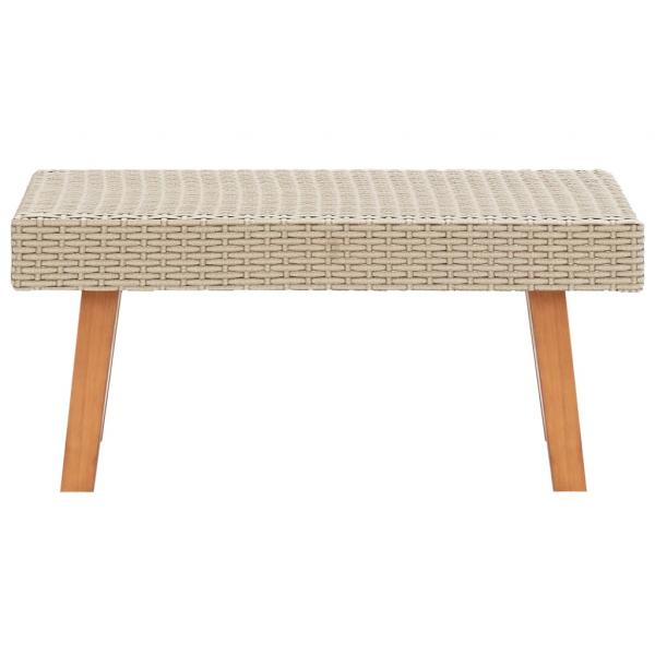 3-tlg. Garten-Lounge-Set mit Auflagen Poly Rattan Beige