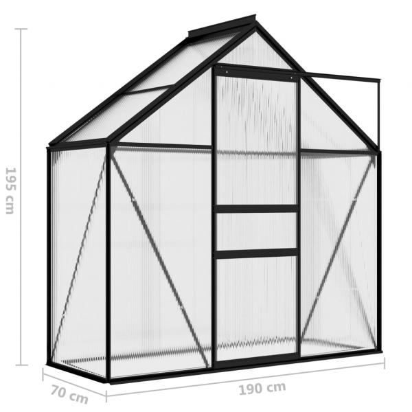 Anlehngewächshaus Anthrazit Aluminium 1,33 m²