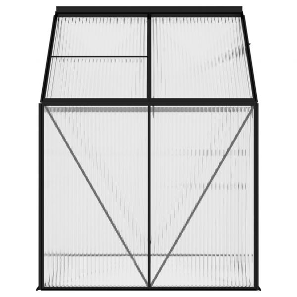 Anlehngewächshaus Anthrazit Aluminium 2,47 m²