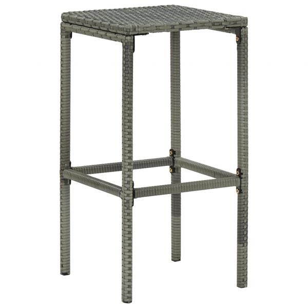 Barhocker mit Kissen 6 Stk. Grau Poly Rattan