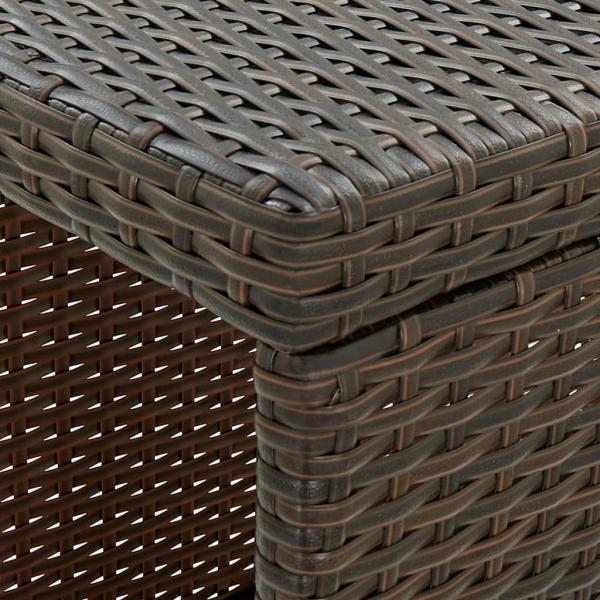 Bartisch mit Regal Braun 120x60x110 cm Poly Rattan  