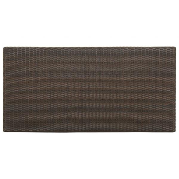 Bartisch mit Regal Braun 120x60x110 cm Poly Rattan  